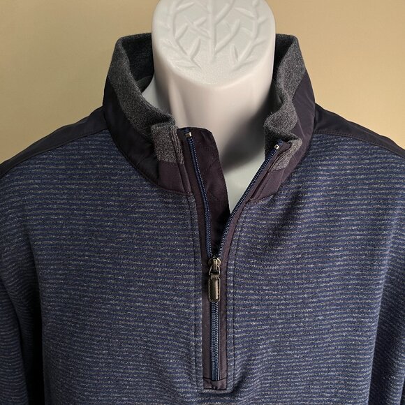 BUGATCHI Men's blue Mint Condition 1/3 zip golf Sweater jacket pullover XXL 2XL - Picture 1 of 5